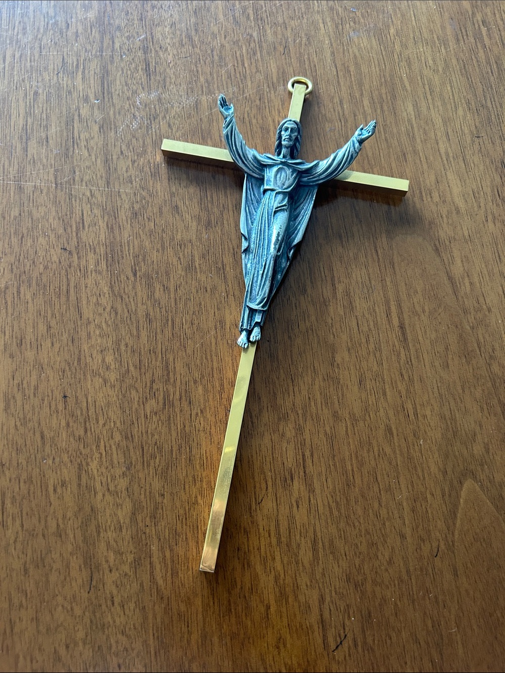 Gold and Silver Wall Crucifix - Elegant Home Accent